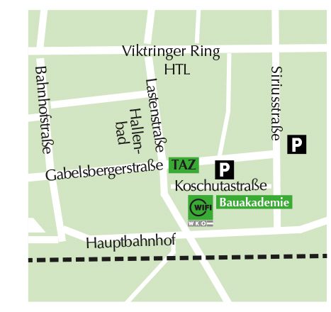 Karte mit eingezeichnetem Parkplatz